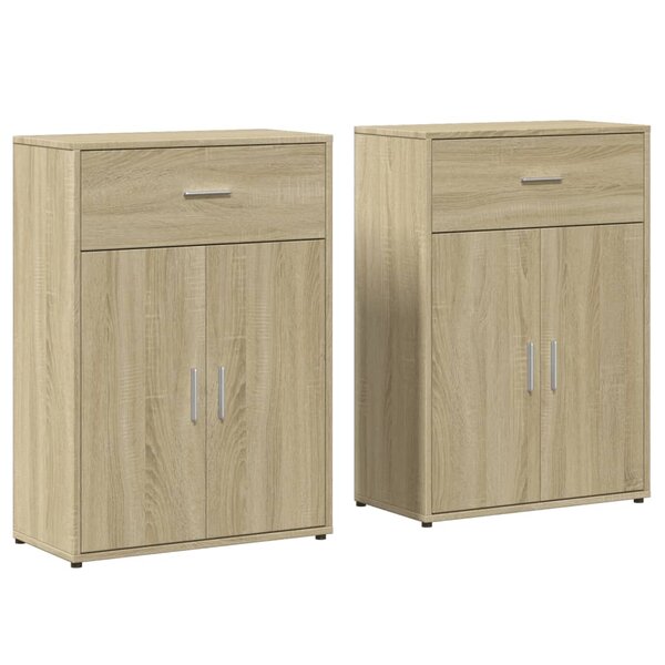vidaXL Buffets 2 Pièces chêne sonoma 60x30x84 cm bois d'ingénierie