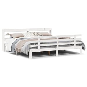 vidaXL Cadre de lit avec tête de lit sans matelas blanc 180x200 cm