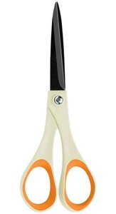 Ciseaux avec lame titane Non Stick 18cm ambidextre blanc/orange FISKARS