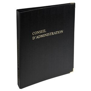 Reliure Luxe Avec Recharge 297x210 Conseil D'administration 100 Feuillets Foliotés 90g + 2 Gardes - Noir - Le Dauphin