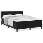 Lit à sommier tapissier avec matelas vidaXL Noir 140x190 cm Velours