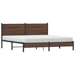 vidaXL Cadre de lit en métal sans matelas chêne marron 183x213 cm