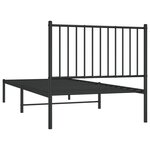 vidaXL Cadre de lit métal sans matelas avec tête de lit noir 90x200 cm