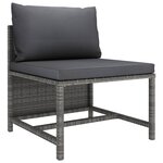 Vidaxl salon de jardin 9 pièces avec coussins résine tressée gris