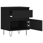 vidaXL Tables de chevet 2 Pièces noir 40x35x50 cm bois d’ingénierie