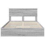 vidaXL Lit de Rangement Gris Sonoma 150 x 200 cm Bois d'ingénierie