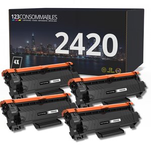 TN2420 - Pack 4 toners compatibles Brother HL-L2350DW MFC-L2710DW