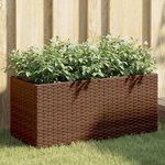 vidaXL Jardinière avec 2 pots marron 72x30x32 cm résine tressée