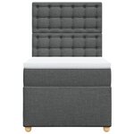 vidaXL Sommier à lattes de lit avec matelas Gris foncé 90x200 cm Tissu