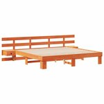 vidaXL Cadre de lit avec tête de lit Marron 200 x 200 cm Pin massif