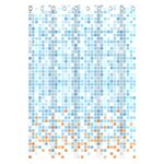 EISL Rideau de douche avec mosaïque bleu-orange 200x180x0 2 cm