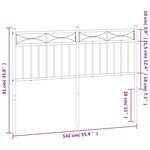 vidaXL Tête de lit métal noir 135 cm