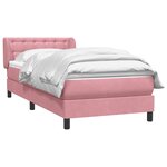 vidaXL Sommier à lattes de lit avec matelas rose 80x220 cm velours