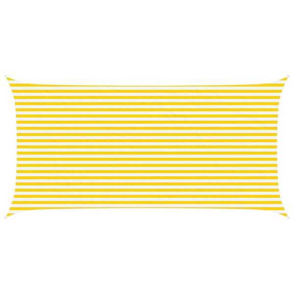 vidaXL Voile d'ombre Jaune et blanc 3 x 6 m 100   polyester Oxford