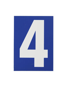 THIRARD - Plaque de signalisation 4  marquage blanc sur fond bleu  panneau PVC adhésif  65x90mm
