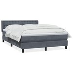 vidaXL Sommier à lattes de lit et matelas gris foncé 140x210cm velours