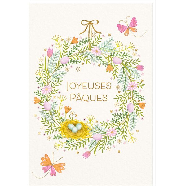 Carte De Pâques - Couronne Joyeuses Pâques - Draeger paris