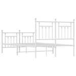 vidaXL Cadre de lit métal sans matelas et pied de lit blanc 120x190 cm