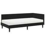 vidaXL Cadre de lit d'angle avec matelas 2 Pièces Noir Velours
