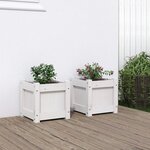 vidaXL Jardinières 2 Pièces blanc bois de pin massif
