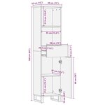 vidaXL Armoire de salle de bain noir 38x33x160 cm bois massif manguier