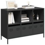 vidaXL Buffet noir 101 5x39x73 5 cm acier laminé à froid