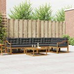 vidaXL Ensemble de canapés d'extérieur 6 Pièces Naturel et Anthracite