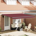 vidaXL Auvent manuel rétractable bordeaux 400x300 cm