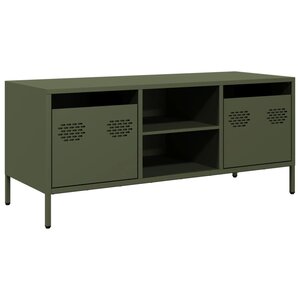 vidaXL Meuble TV vert olive 101 5x39x43 5 cm acier laminé à froid