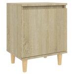 Vidaxl tables de chevet pieds en bois 2 pièces chêne sonoma 40x30x50 cm