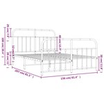 vidaXL Cadre de lit métal sans matelas et pied de lit blanc 150x200 cm