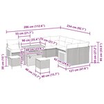 vidaXL Ensemble de canapé de jardin 12 Pièces Noir polyrotin