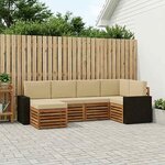 vidaXL Ensemble de canapé d'angle avec coussin 6 Pièces Naturel et Beige