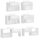 vidaXL Meuble TV Blanc brillant 149x30x52 cm Bois d'ingénierie