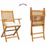 vidaXL Chaise pliante avec coussin Pliant 6 Pièces Blanc 49 x 57.5 x 92cm
