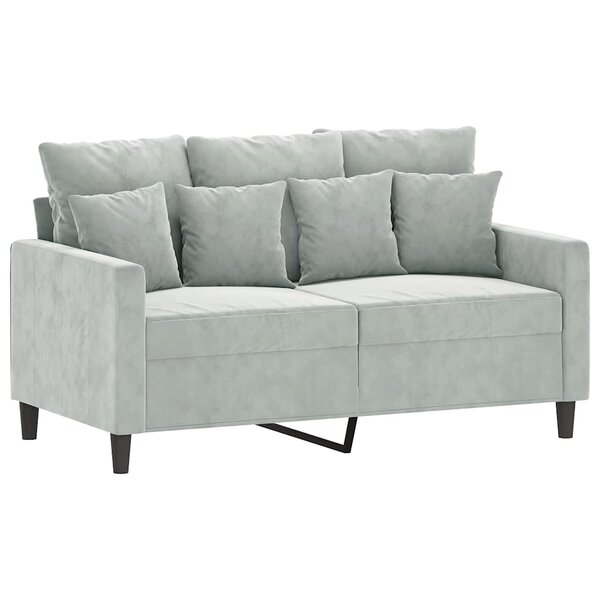 vidaXL Canapé à 2 places Gris clair 120 cm Velours