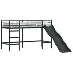 vidaXL Lit superposé pour enfants avec toboggan Noir et anthracite