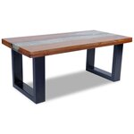 vidaXL Table basse Teck Résine 100 x 50 cm