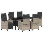 vidaXL Ensemble de salle à manger de jardin 7 pièces gris clair poly rattan