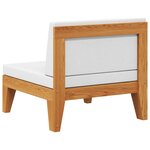 vidaXL Canapé central sectionnel et coussins blanc crème Bois d'acacia