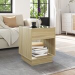 vidaXL Table basse avec LED infini chêne sonoma 40x40x50 cm