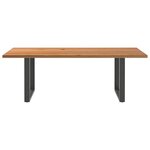 vidaXL Table à manger marron clair bois de chêne massif rectangulaire