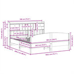 vidaXL Lit bibliothèque sans matelas 180x200 cm bois massif de pin