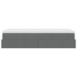 vidaXL Cadre de lit ottoman avec matelas gris foncé 100x200 cm tissu