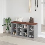 vidaXL Banc à chaussures Sonoma gris 103x30x48 cm Bois d'ingénierie