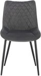 Chaises de cuisine 2 pièces en velours gris foncé 19_0000412