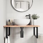 vidaXL Étagère de vasque murale acier et bois de chêne massif