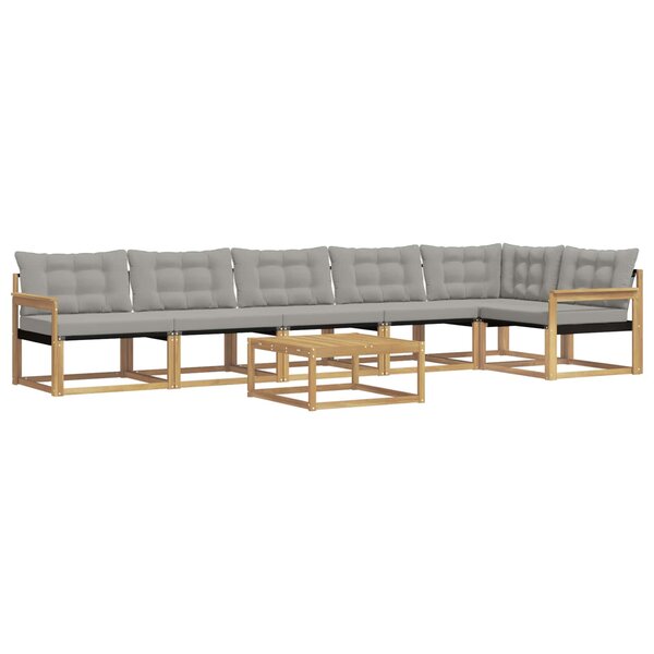 vidaXL Ensemble de canapés d'extérieur 7 pc Blanc et gris clair