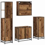 vidaXL Ensemble de mobilier de salle de bain 4 Pièces Bois ancien