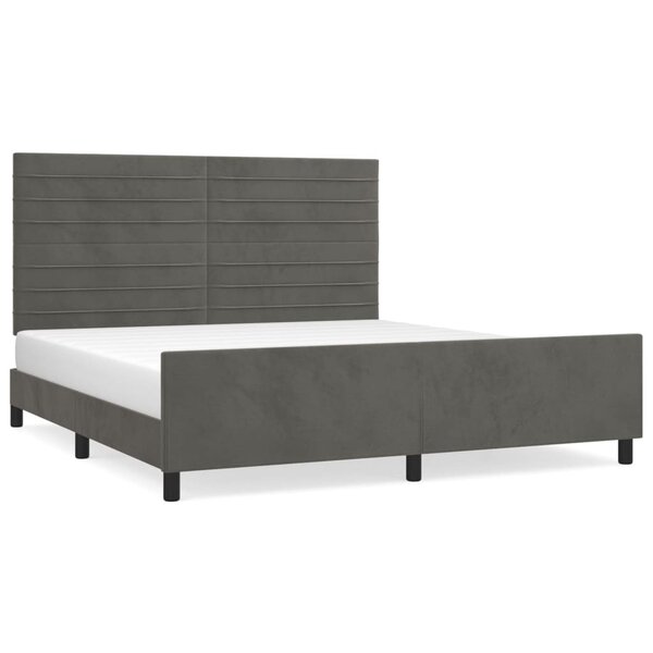 vidaXL Cadre de lit sans matelas gris foncé velours